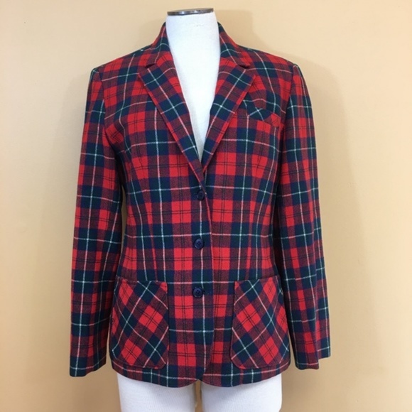 Vintage Pendleton 100% Wool Plaid Blazer - Picture 2 of 7